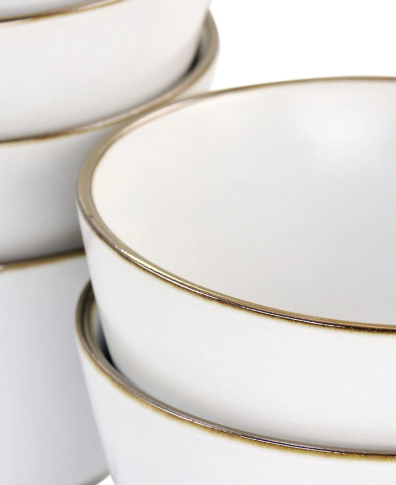 Elama Alejandro Gold-Tone Cereal Bowls, Set of 6