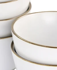 Elama Alejandro Gold-Tone Cereal Bowls, Set of 6