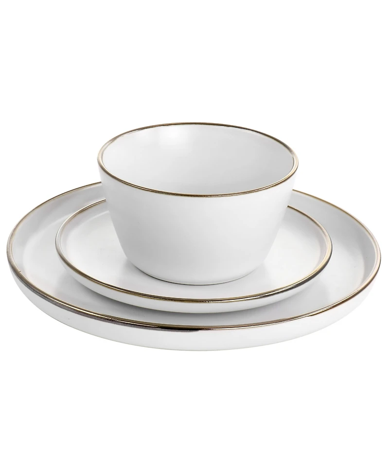 Elama Alejandro Gold-Tone 16 Pc. Dinnerware Set, Service for 4