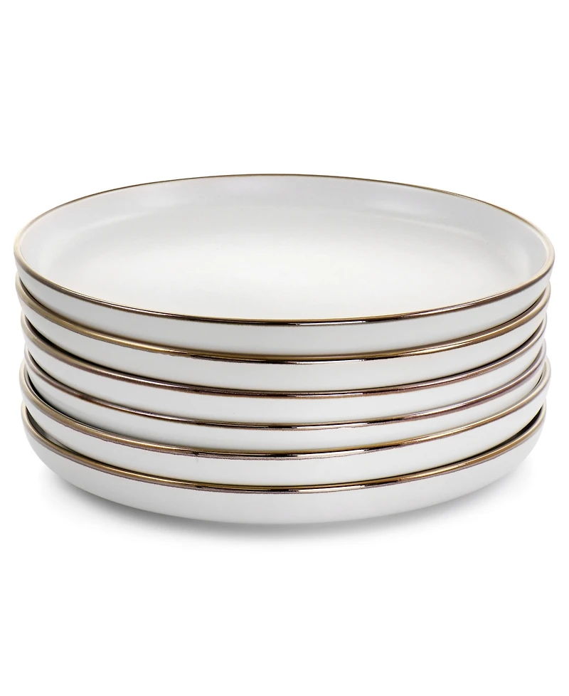 Elama Alejandro Gold-Tone Dinner Plates, Set of 6