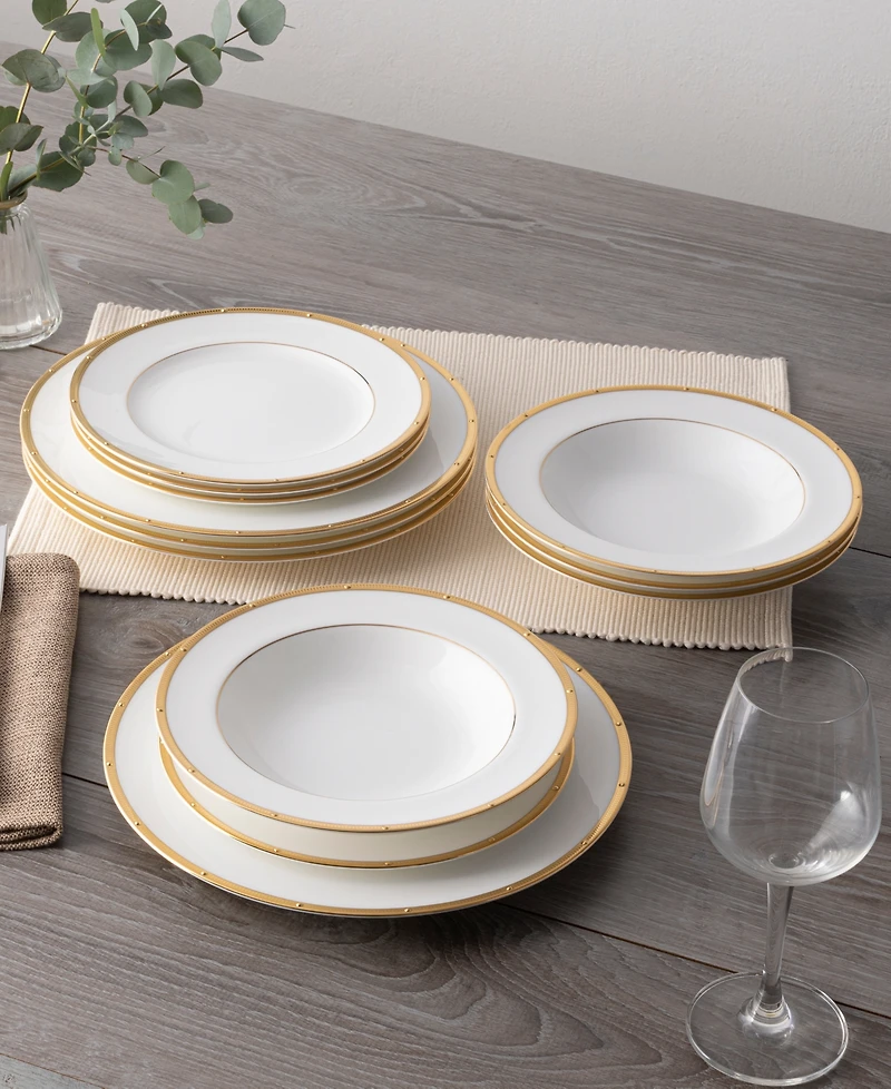 Noritake Rochelle Gold 12-Piece Dinnerware Set, Service for 4