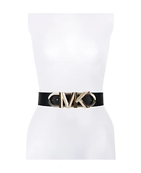 Michael Kors Women's Leather Waist Belt with Logo Buckle