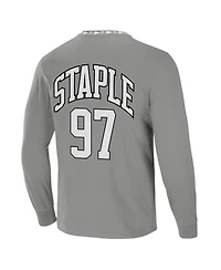 Men's Nfl X Staple Gray Las Vegas Raiders Core Long Sleeve Jersey Style T-shirt