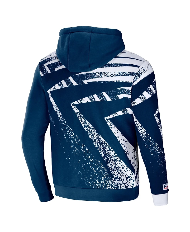Men's Nfl X Staple Navy Houston Texans Team Slogan All Over Print Pullover Hoodie