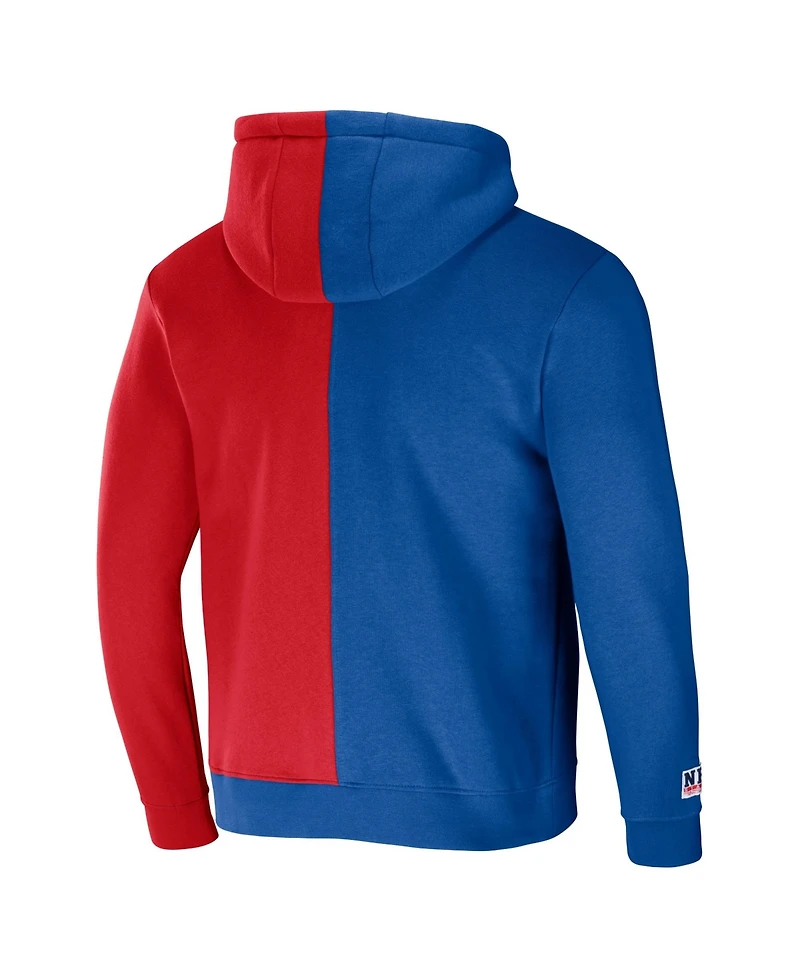 Men's Nfl X Staple Royal, Red Buffalo Bills Split Logo Pullover Hoodie