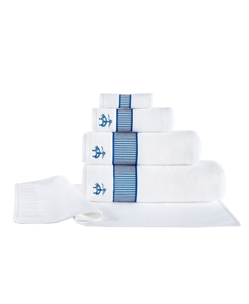 B by Brooks Brothers Fancy Border Turkish Cotton Washcloth, 12" x 12"