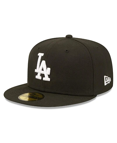 Men's New Era Black Los Angeles Dodgers Team Logo 59FIFTY Fitted Hat