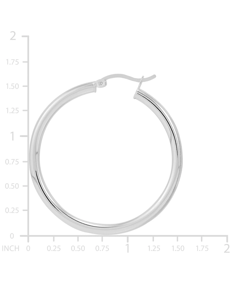 Giani Bernini Polished Tube Medium Hoop Earrings, 40mm, Created for Macy's