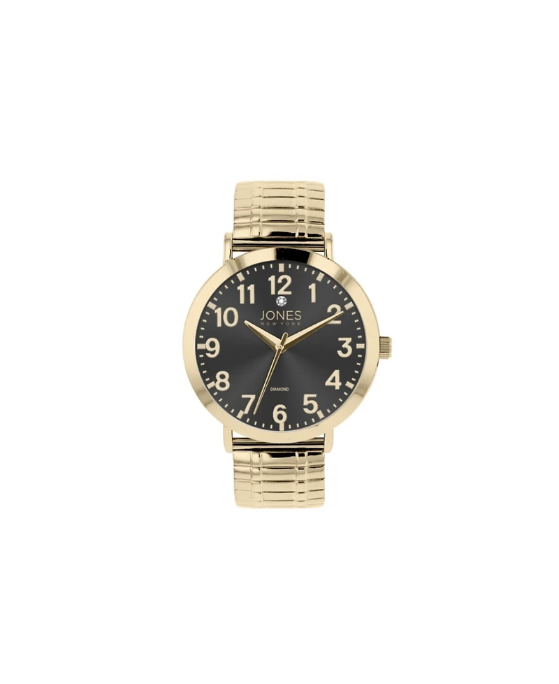 Jones New York Men's Shiny Gold-Tone Metal Bracelet Watch 42mm