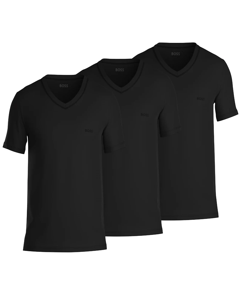 Boss by Hugo Men's 3-Pack Classic Solid V-Neck T-Shirts