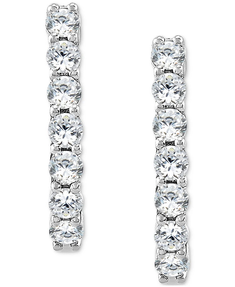 Forever Grown Diamonds Lab-Created Diamond Small Hoop Earrings (5/8 ct. t.w.) in Sterling Silver