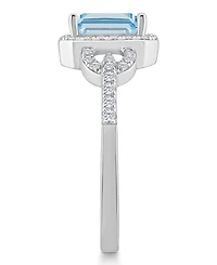 Macy's Topaz (1/3 ct. t.w.) Halo Ring Sterling Silver