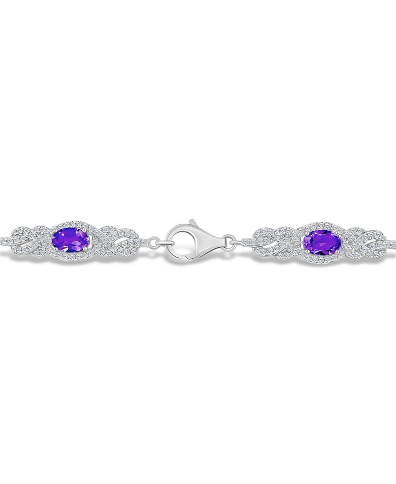 Macy's Amethyst (2 2/3 ct. t.w.) and Topaz (2 1/10 ct. t.w.) Bracelet in Sterling Silver