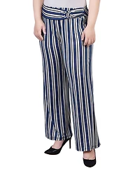 Ny Collection Plus Cropped Pull On Pants with Faux Belt