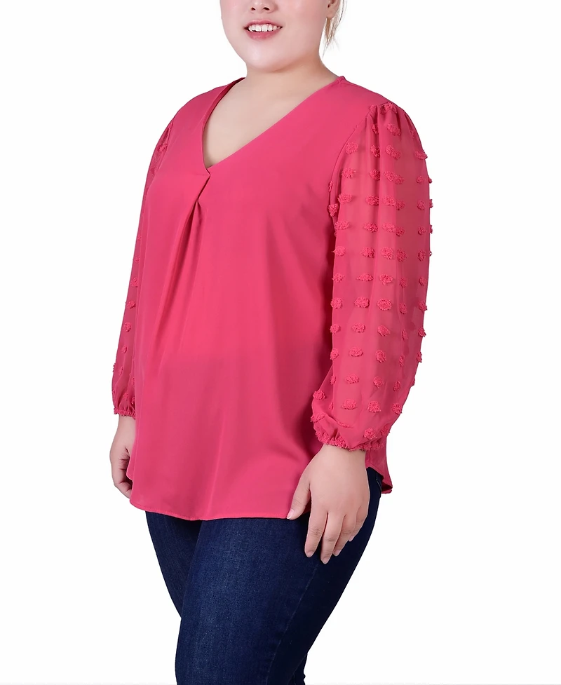 Ny Collection Plus Size V-Neck Blouse