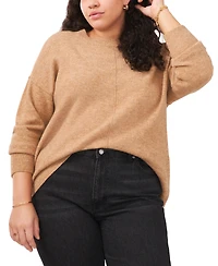 Vince Camuto Plus Cozy Crewneck Long-Sleeve Extend-Shoulder Sweater
