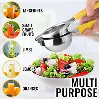 Lemon Squeezer Stainless Steel with Premium Heavy Duty Solid Metal Squeezer Bowl