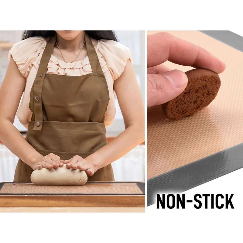 (2 Pack) Silicone Baking Mat Sheet Set - Reusable Nonstick