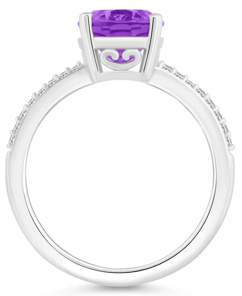 Macy's Women's Amethyst (2-1/2 ct.t.w.) and Diamond (1/10 Ring Sterling Silver