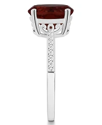 Macy's Women's Garnet (3-1/10 ct.t.w.) and Diamond (1/10 Ring Sterling Silver