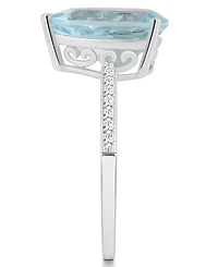 Macy's Women's Sky Blue Topaz (3-2/3 ct.t.w.) and Diamond (1/10 Ring Sterling Silver