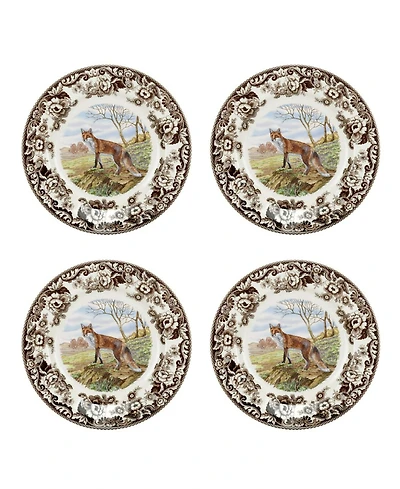 Spode Woodland Red Fox Dinner Plates, Set of 4
