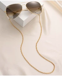 Ettika Women's 18k Gold Plated Wide Link Imitation Pearl Glasses Chain
