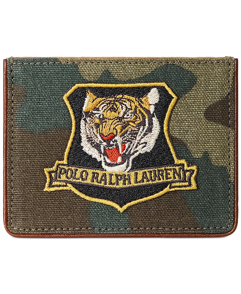 Polo Ralph Lauren Men's Tiger-Patch Camo Canvas Card Case