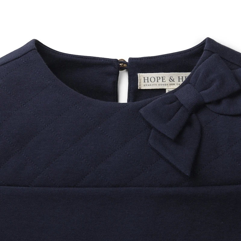 Hope & Henry Baby Girls Quilted Ponte Riding Dress