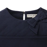 Hope & Henry Baby Girls Quilted Ponte Riding Dress