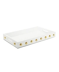 Classic Touch Decorative Serving Tray with Shiny Ball Design