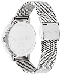 Calvin Klein Women's Silver-Tone Stainless Steel Mesh Bracelet Watch 34mm