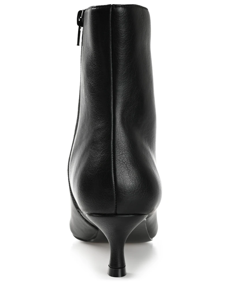 Journee Collection Women's Arely Kitten Heel Pointed Toe Dress Booties