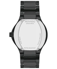 Movado Women's Se Swiss Quartz Black Ceramic Yellow Pvd Bracelet Watch 33mm