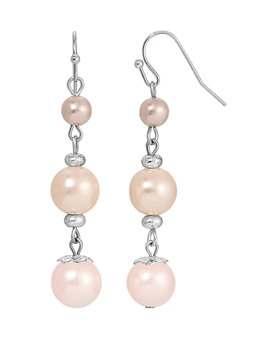 2028 Multi Color Imitation Pearl Drop Earrings