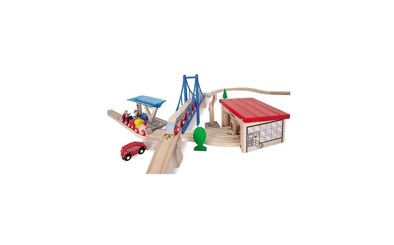 Simba Toys Eichhorn Large Wooden Train Play Set, 58 Piece