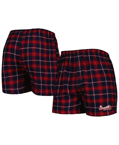 Men's Concepts Sport Navy, Red Atlanta Braves Ledger Flannel Boxers