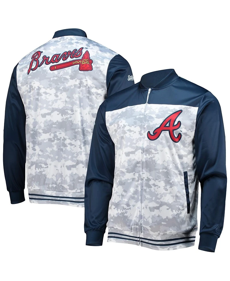 Men's Stitches Navy Atlanta Braves Camo Full-Zip Jacket