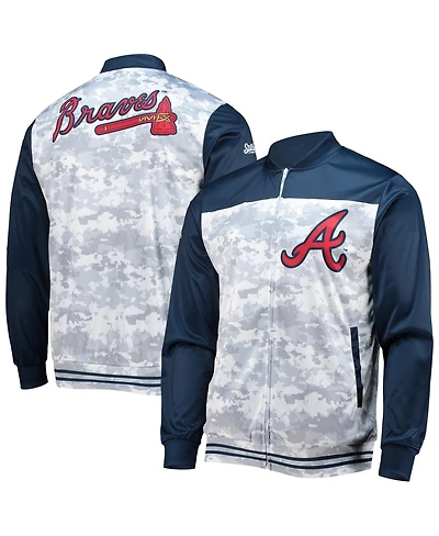 Men's Stitches Navy Atlanta Braves Camo Full-Zip Jacket
