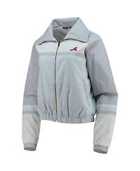 Women's The Wild Collective Light Blue Atlanta Braves Colorblock Track Raglan Full-Zip Jacket