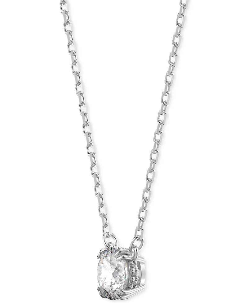 Swarovski Silver-Tone 2-Pc. Set Crystal Earrings and Necklace, 14-7/8" + 2" extender