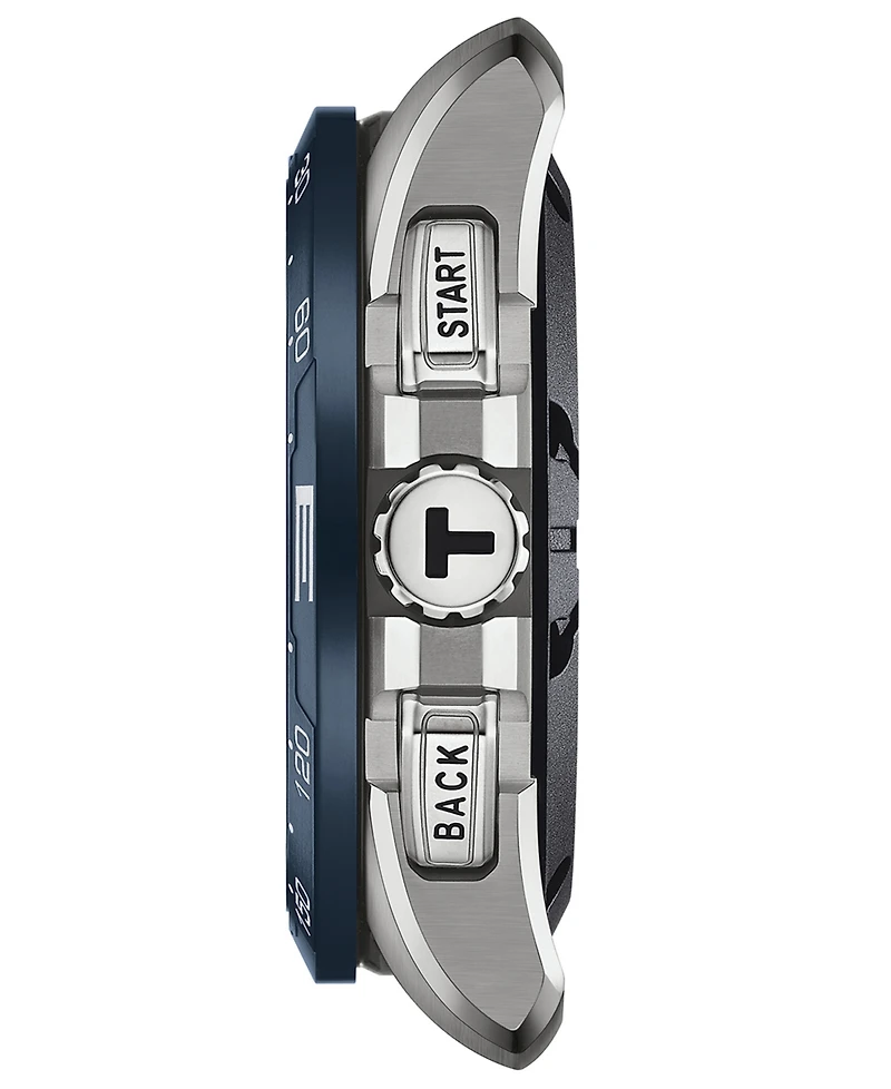 Tissot Men's Swiss T-Touch Connect Solar Blue Textile & Leather Strap Smart Watch 48mm