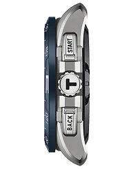 Tissot Men's Swiss T-Touch Connect Solar Blue Textile & Leather Strap Smart Watch 48mm