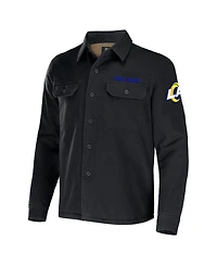 Men's Nfl x Darius Rucker Collection by Fanatics Black Los Angeles Rams Canvas Button-Up Shirt Jacket