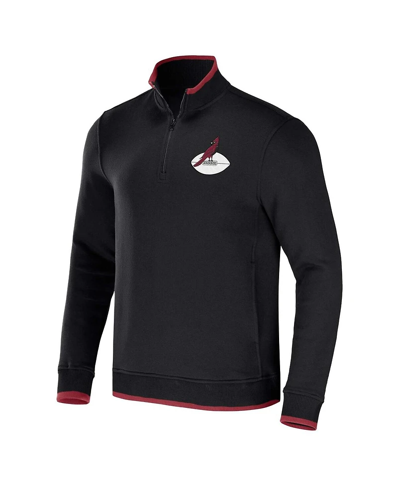Men's Nfl x Darius Rucker Collection by Fanatics Black Arizona Cardinals Logo Quarter-Zip Top