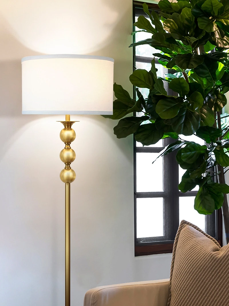 Riley 60" Led Floor Lamp with Drum Shade