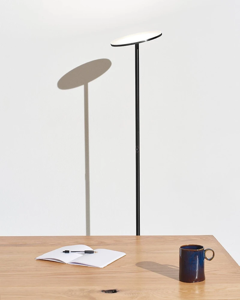 Sky 63" Super Bright Led Torchiere Modern Floor Lamp with Adjustable Head