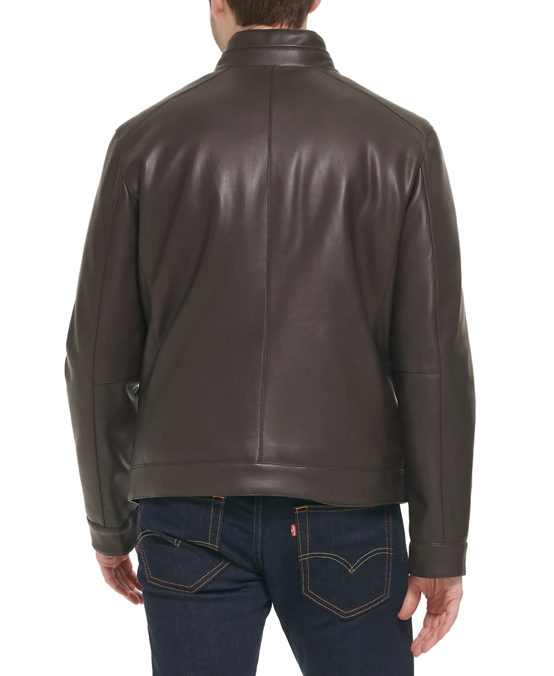Cole Haan Men's Faux-Leather Motto Jacket