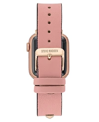 Steve Madden Women's Pink Faux Leather Stud Accented Band designed for Apple Watch 42mm (Series 10) & 38/40/41mm