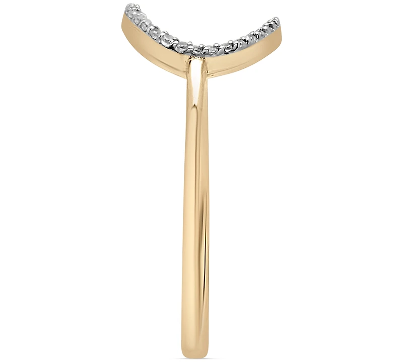 Wrapped Diamond Elongated Circle Ring (1/20 ct. t.w.) in 10k Gold, Created for Macy's